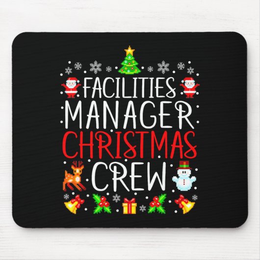 Tapis De Souris Facilities Manager Christmas Crew Matching Xmas  (Devant)
