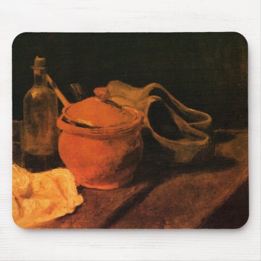 Tapis De Souris Faïence, Bouteille et Sabots par Vincent van Gogh (Devant)