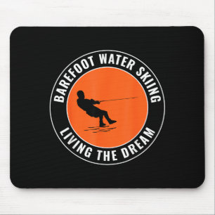 Tapis De Souris faire du ski nautique pieds nus en bateau à moteur