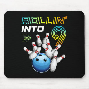 Tapis De Souris Faire son entrée dans 9 Retro Bowling Anniversaire