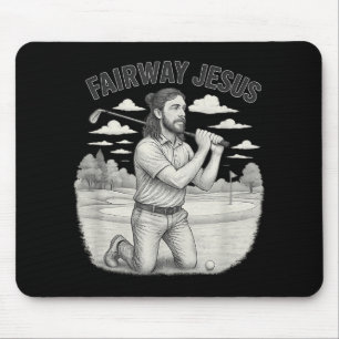 Tapis De Souris Fairway vintage De Jésus Christian Golfer Jesus Sp