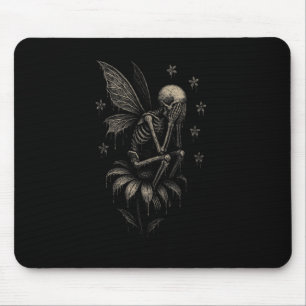 Tapis De Souris Fairycore Emo Goth Tee Sad Crier Squelette Fée G