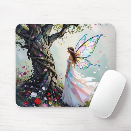 Tapis De Souris Fairytale Inspired Fairy and Whimsical Tree (Avec souris)