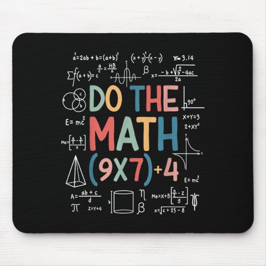 Tapis De Souris Fais Le Calcul 67 Mème Drôle Six Sept Prof De Math (Devant)