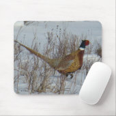 Tapis De Souris Faisan B23 Anneau-étranglé dans la neige (Avec souris)