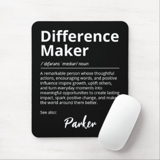Tapis De Souris Faiseur de différence Définition Inspirante Noir