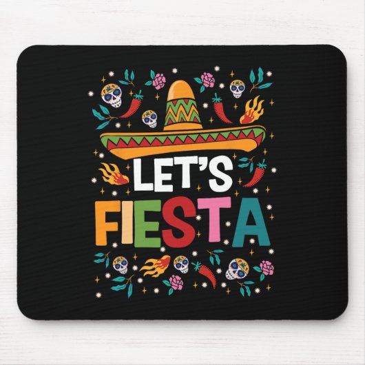 Tapis De Souris Faisons la fête Cinco De Mayo Thème Mexicain Party (Devant)