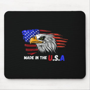 Tapis De Souris Fait aux États-Unis un tatouage patriotique d'aigl