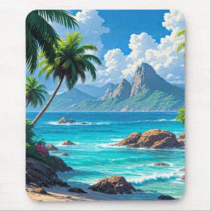 Tapis De Souris Faites de beaux rêves, Paradis Tropical,