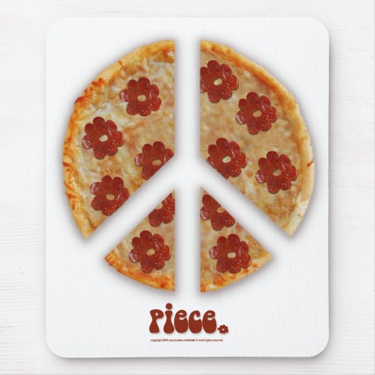 Tapis De Souris "Faites la pizza, pas guerre" Mousepad (Devant)
