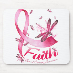 Tapis De Souris Faith Dragonfly Breast Cancer Awareness T-Shirt
