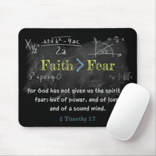 Tapis De Souris Faith > Fear 2 Timothée 1:7 Christian Verse Math