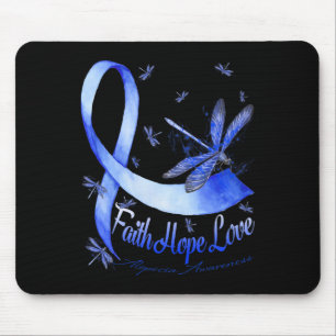 Tapis De Souris Faith Hope Love Alopecia Awareness Dragonfly