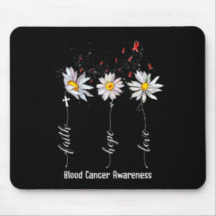 Tapis De Souris Faith Hope Love Blood Cancer Awareness Flower Gif