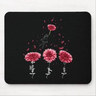 Tapis De Souris Faith Hope Love Burgundy Sunflower Cerveau Aneurys