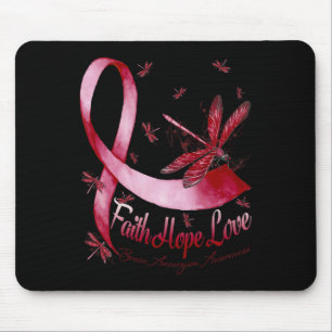Tapis De Souris Faith Hope Love Cerveau Aneurysme Sensibilisation 