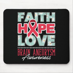 Tapis De Souris Faith Hope Love Cerveau Aneurysme Sensibilisation 