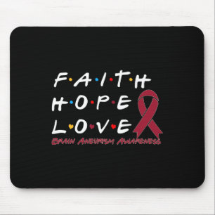 Tapis De Souris Faith Hope Love Cerveau Aneurysme Sensibilisation