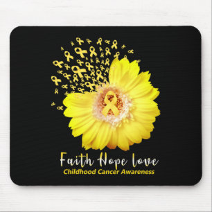 Tapis De Souris Faith Hope Love Children Cancer Awareness Ruban