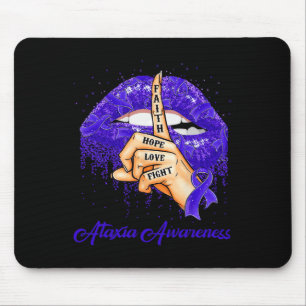 Tapis De Souris Faith Hope Love Combattre Blue Ribbon Ataxia Sensi