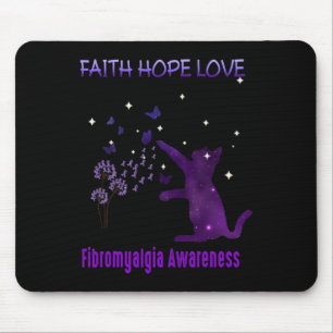 Tapis De Souris Faith Hope Love Fibromyalgie Sensibilisation