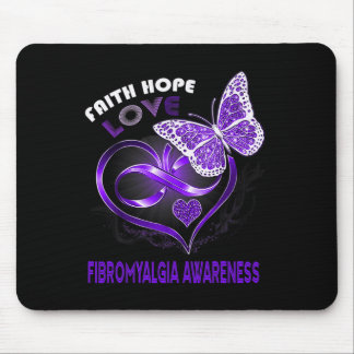 Tapis De Souris Faith Hope Love Fibromyalgie Sensibilisation Heart