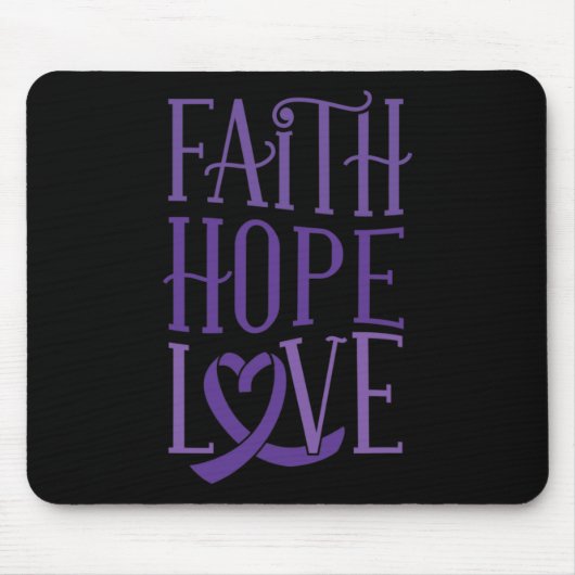 Tapis De Souris Faith Hope Love - Fibromyalgie Sensibilisation P (Devant)