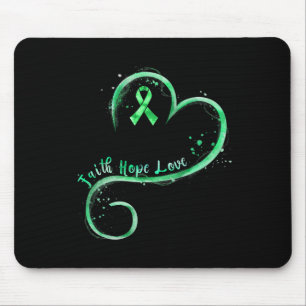 Tapis De Souris Faith Hope Love Green Ribbon Kidney Disease Award