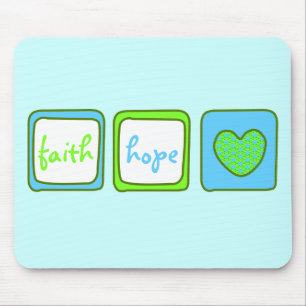 Tapis De Souris Faith Hope Love Heart 1 Corinthiens 13:13