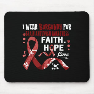 Tapis De Souris Faith Hope Love Je Porte La Bourgogne Pour L'Aneur