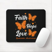 Tapis De Souris Faith Hope Love Leukemia Sensibilisation Papillon (Avec souris)