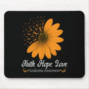 Tapis De Souris Faith Hope Love Orange Ribbon Blood Cancer Support
