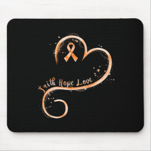 Tapis De Souris Faith Hope Love Orange Ruban Leukemia Sensibilisat