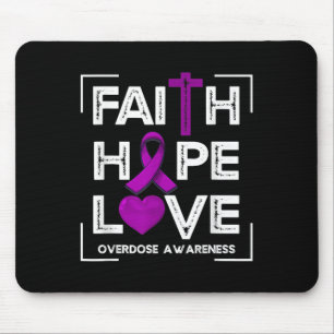 Tapis De Souris Faith Hope Love Overdose Sensibilisation Femmes ch