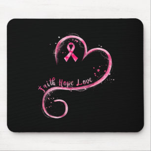 Tapis De Souris Faith Hope Love Pink Ribbon Cancer du sein Prix