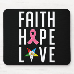 Tapis De Souris Faith Hope Love The Eastern Star Cancer du sein Aw