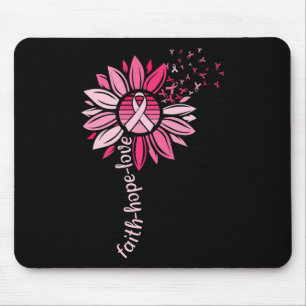 Tapis De Souris Faith Hope Sunflower rose cancer du sein Sensibili