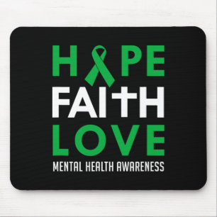 Tapis De Souris Faith Love Green Ribbon Sensibilisation à la santé