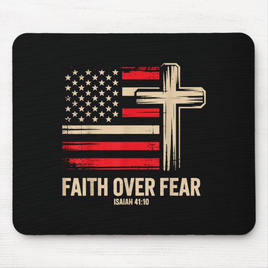 Tapis De Souris Faith Over Fear American Flag (Devant)