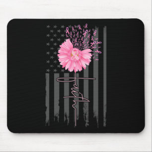 Tapis De Souris Faith Pink Ribbon Daisy Flower American Flag Breas