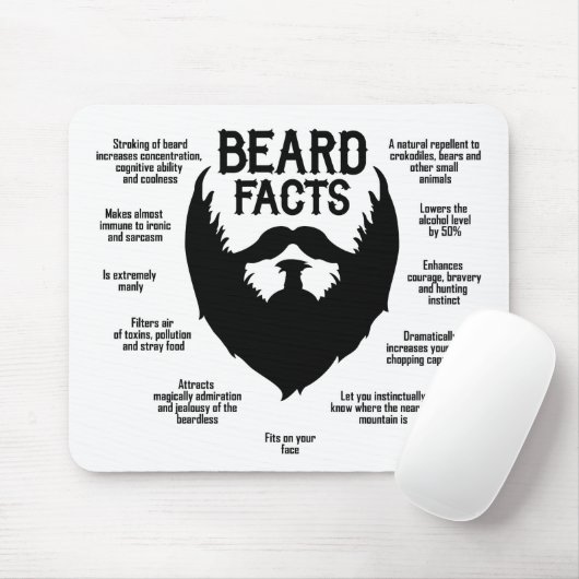 Tapis De Souris Faits de barbe (noir) (Avec souris)