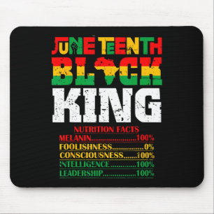 Tapis De Souris Faits nutritionnels 18 juin 1865 Roi Noir Noir