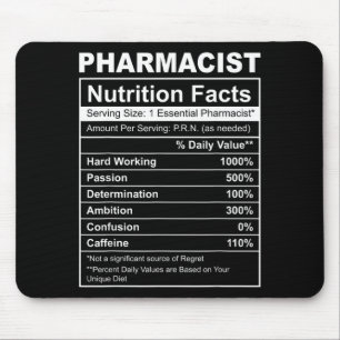 Tapis De Souris Faits nutritionnels de pharmacien - pharmacie drôl