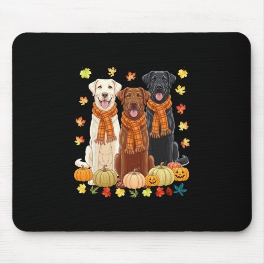 Tapis De Souris Fall Autumn Pumpkin Labrador Retriever Thanksgivin (Devant)