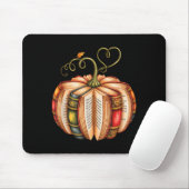 Tapis De Souris Fall Book Pumpkin Fall Librarians Bookworm Teacher (Avec souris)