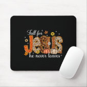 Tapis De Souris Fall For Jesus He Never Leaves Pumpkin Autumn Than (Avec souris)