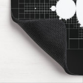 Tapis De Souris Fameux ensemble Fractal Mandelbrot blanc sur noir (Coin)