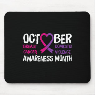 Tapis De Souris Famille Breast Cancer and Domestic Violence Awaren