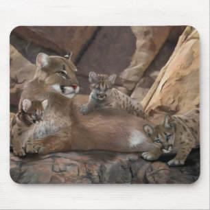 Tapis De Souris Famille Cougar