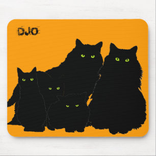Tapis De Souris Famille de chat noir